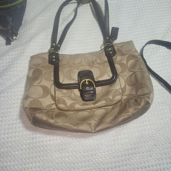 COACH GUC CAMPBELL SATEEN SIGNATURE SATCHEL BAG - Picture 1 of 8